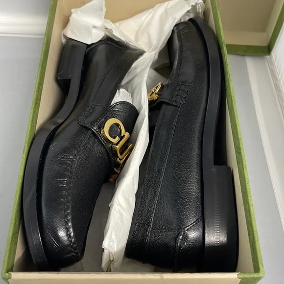 Pre Loved Gucci Betis Glamour Nero 700036 Loafer Black Mismatch size R39 & L38 - Picture 15 of 15